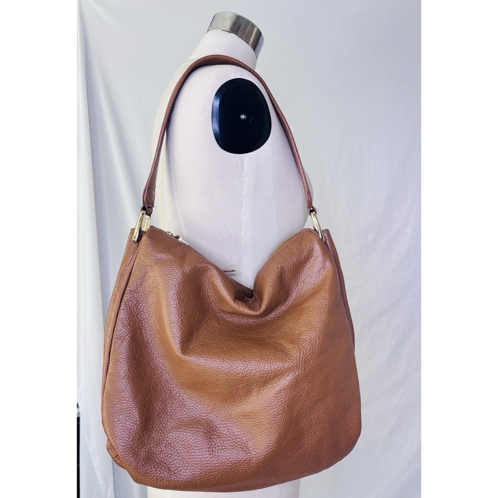 INNUE genuine leather large Hobo Crossbody Made‎ In Italy Brown MSRP $349 NWOT